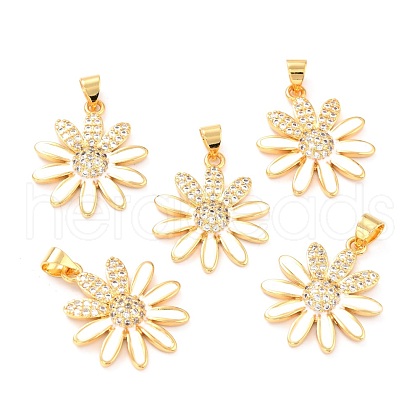 Real 18K Gold Plated Brass Micro Pave Cubic Zirconia Pendants ZIRC-L100-087G-01-1