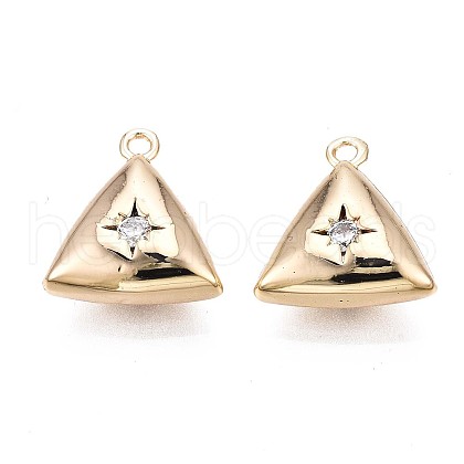 Brass Micro Pave Clear Cubic Zirconia Charms KK-Q764-001-1