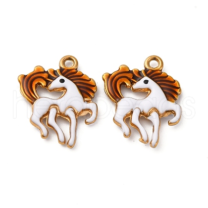 304 Stainless Steel Enamel Pendants STAS-Q363-13A-G-1