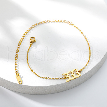 201 Stainless Steel Figure Link Chain Anklets for Women FS-WG978BB-02-1