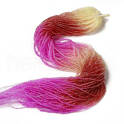 Transparent Gradient Color Glass Beads Strands GLAA-H021-01B-10-1