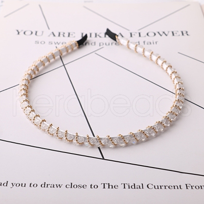 Shiny Faceted Glass Hair Bands PW-WG7ED12-01-1