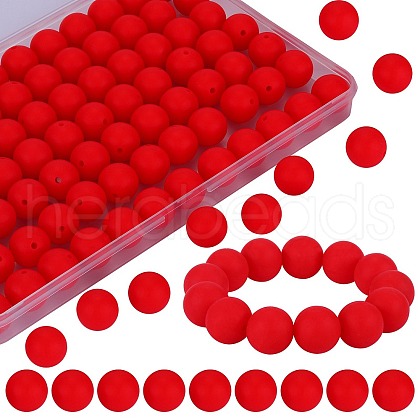 80Pcs Round Silicone Focal Beads SIL-SZ0001-24-35-1