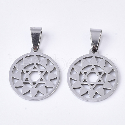 Non-Tarnish Chakra Theme 201 Stainless Steel Pendants STAS-N089-52P-1