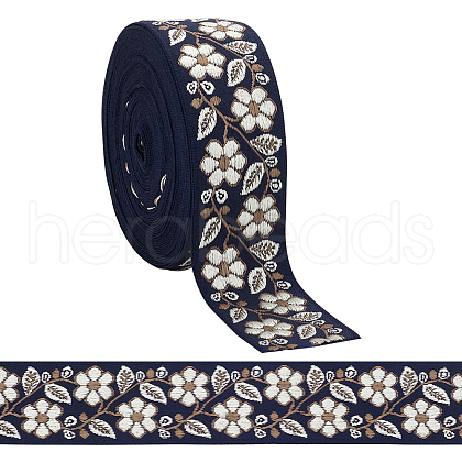 FINGERINSPIRE 10 Yards Ethnic Style Embroidery Polyester Ribbons OCOR-FG0002-24C-1