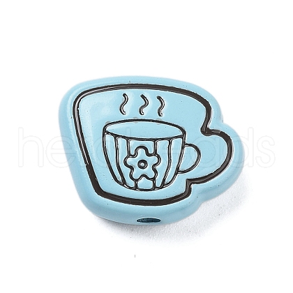 Spray Painted Alloy Beads FIND-C064-01B-1