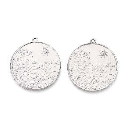 304 Stainless Steel Pendants STAS-T065-15P-1