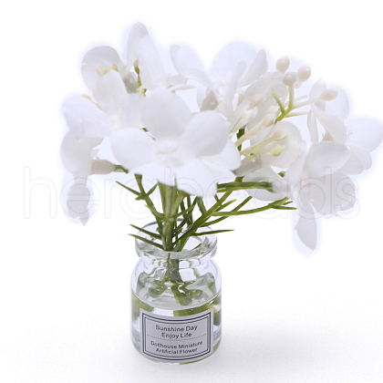 Mini Glass Vase with Artificial Flower Ornaments MIMO-PW0001-190A-1