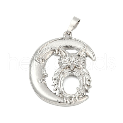 Brass Pendant Cabochon Settings KK-S521-17G-P-1