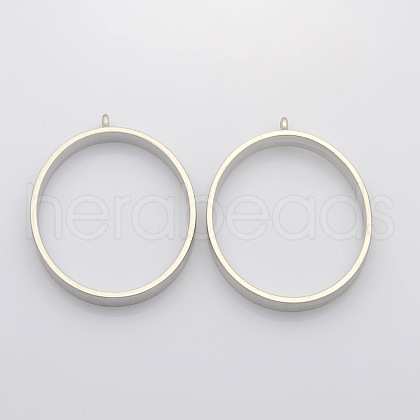 Matte Alloy Oval Pendants PALLOY-J413-11MP-1