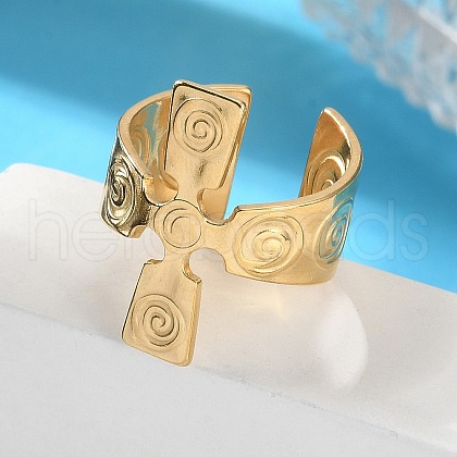 304 Stainless Steel Open Cuff Rings RJEW-S623-01G-1