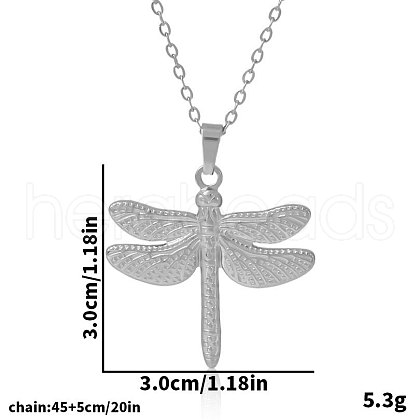 Stainless Steel Dragonfly Pendant Necklaces Women Fashion Minimalist Design Jewelry GG3661-1-1
