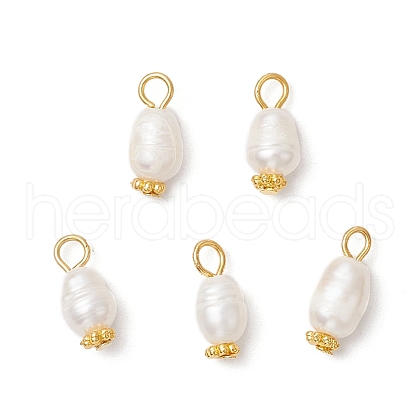 Natural Cultured Freshwater Pearl Rice Pendants PALLOY-JF03922-02-1