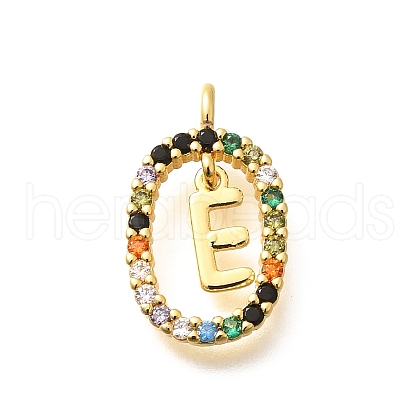 Brass Micro Pave Cubic Zirconia Pendants ZIRC-P123-01G-E02-1