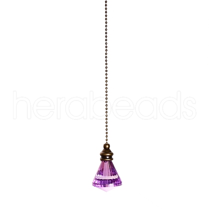 Pointed Glass Ceiling Fan Pull Chain Extenders PW-WG9165C-04-1