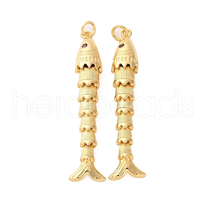 Rack Plating Brass Micro Pave Cubic Zirconia Pendants KK-M309-38H-G-1