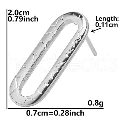 Non-Tarnish Classic Vintage Oval 304 Stainless Steel Stud Earrings for Women GS5707-5-1