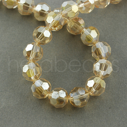 Electroplate Glass Beads Strands EGLA-R016-4m-22-1