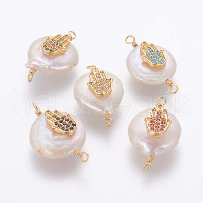 Natural Pearl Links connectors PEAR-L027-20-1