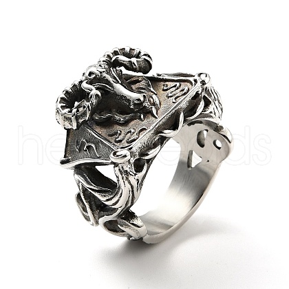 316 Stainless Steel Cavel Finger Ring RJEW-C030-01D-AS-1