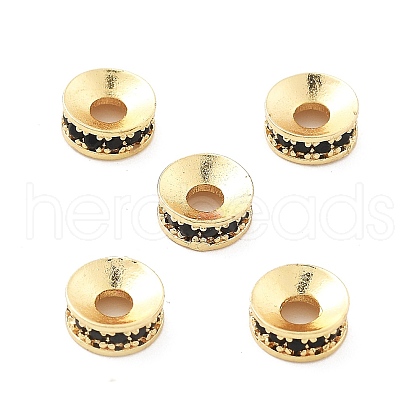 Brass Micro Pave Cubic Zirconia Spacer Beads KK-R216-13KCG-04-1