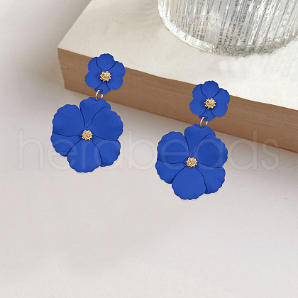 Flower Alloy Dangle Stud Earrings FS-WG2BF72-05-1