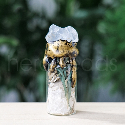 Raw Natural Quartz Crystal Energy Bottle PW-WG50782-06-1