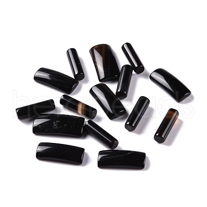 Natural Dyed & Heated Black Agate Beads G-M379-04-1