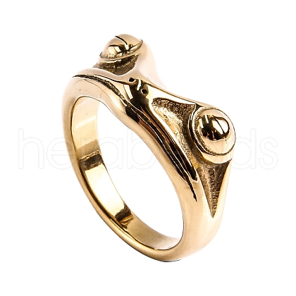 Stainless Steel Frog Finger Rings PW-WGF4234-11-1