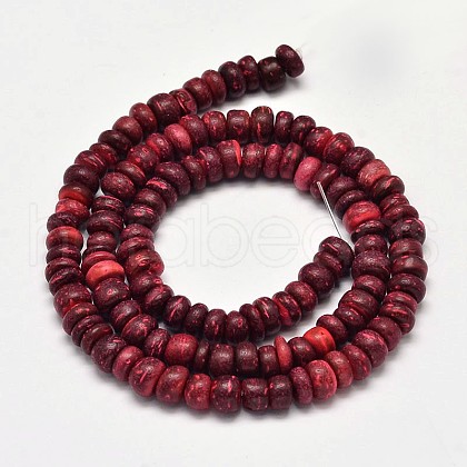 Natural Coconut Rondelle Bead Strands COCB-O002-01G-1