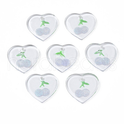 Transparent Resin Pendants RESI-N030-002D-1