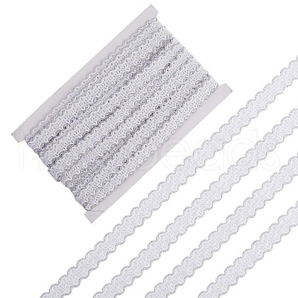 Polyester Wavy Lace Ribbons OCOR-WH0082-21C-1