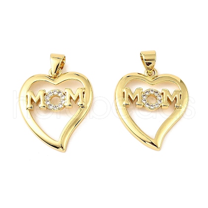 Brass Micro Pave Cubic Zirconia Pendants KK-M324-02D-G-1