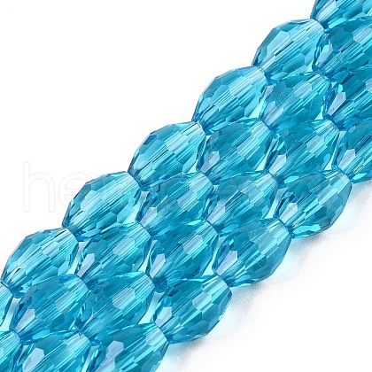 Transparent Glass Beads Strands EGLA-A037-T6x8mm-D03-1