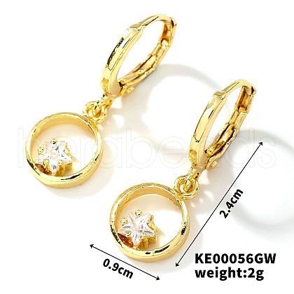Fashionable Copper Inlaid Zircon Hoop Earrings UQ9075-2-1