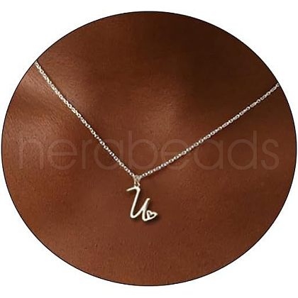Fashionable Brass Letter Heart Pendant Necklaces for Women FS-WGD0E1D-47-1