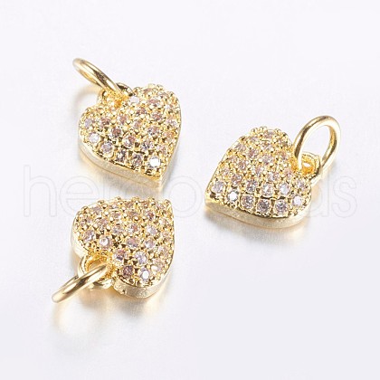 Long-Lasting Plated Brass Micro Pave Cubic Zirconia Charms ZIRC-F069-41G-1