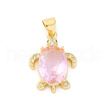 Brass Micro Pave Cubic Zirconia Pendants KK-S510-25G-1