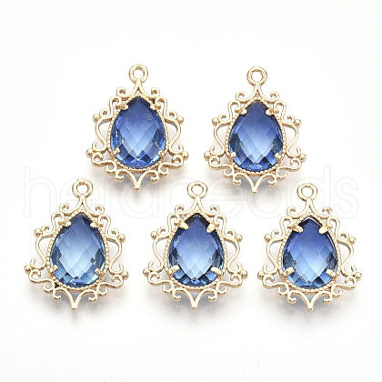 Golden Tone Brass Pendants X-GLAA-R212-03B-1