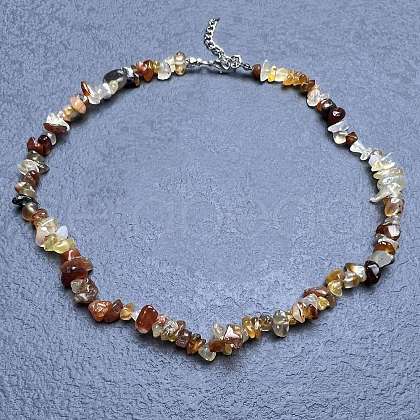 Natural Red Agate Chip Beaded Necklaces for Women IW6789-51-1