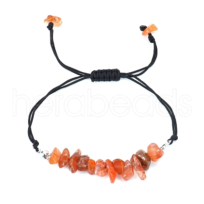 Natural Red Agate Braided Bead Bracelets PW-WG14195-04-1