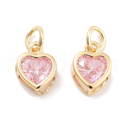 Brass Micro Pave Cubic Zirconia Pendants KK-P271-02G-A-1