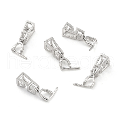 Anti-Tarnish Rhodium Plated 925 Sterling Silver Ice Pick Pinch Bails STER-Z001-117P-1